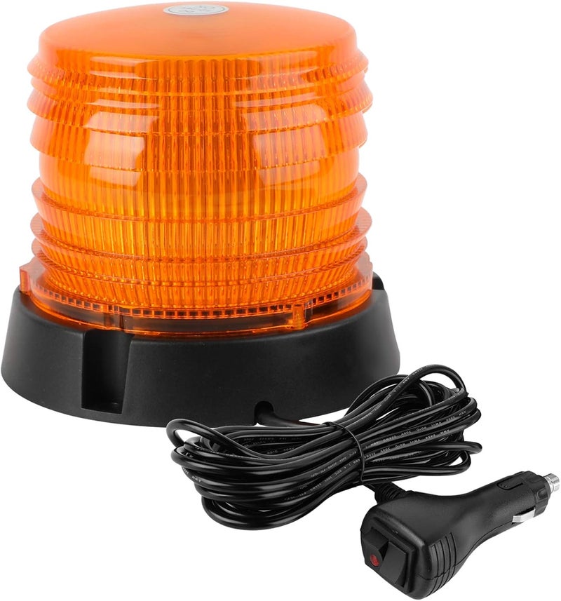 ASPL LED Warning Flash Beacon Lights, 60 LED Amber Warning Safety Flashing Strobe Lights with Magnetic and 16 ft Straight Cord for Vehicle Truck Tractor Golf Carts UTV Car Bus,12V-24V - Image 1